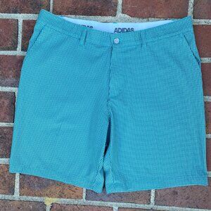 Adidas Ultimate 365 Gingham Woven Sport Green Grey Men's Golf Shorts sz 38